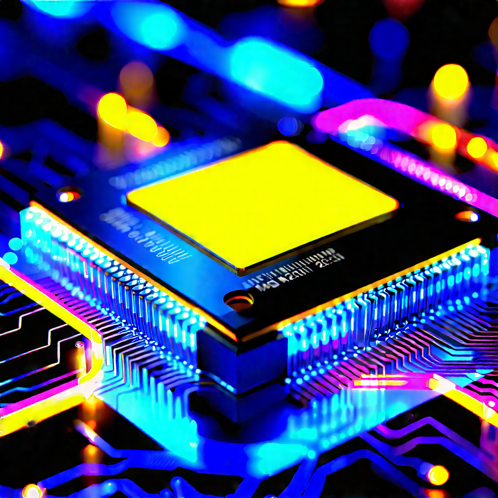 Microchip with neon accents
