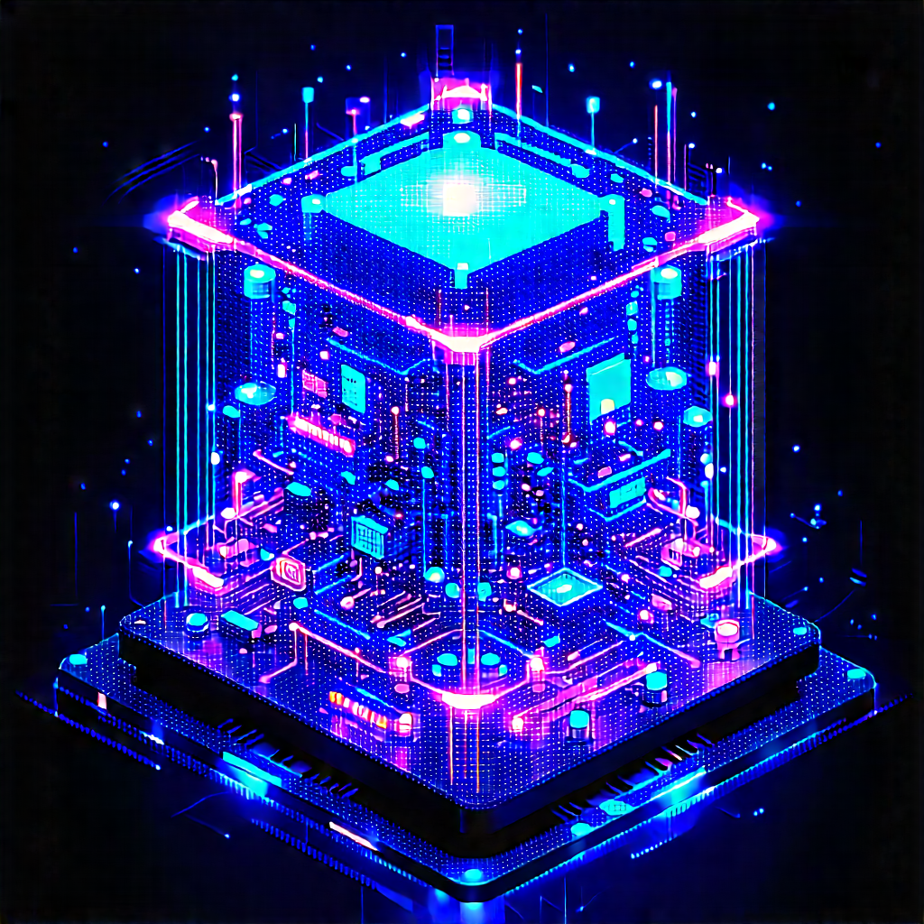 Quantum computer with neon accents