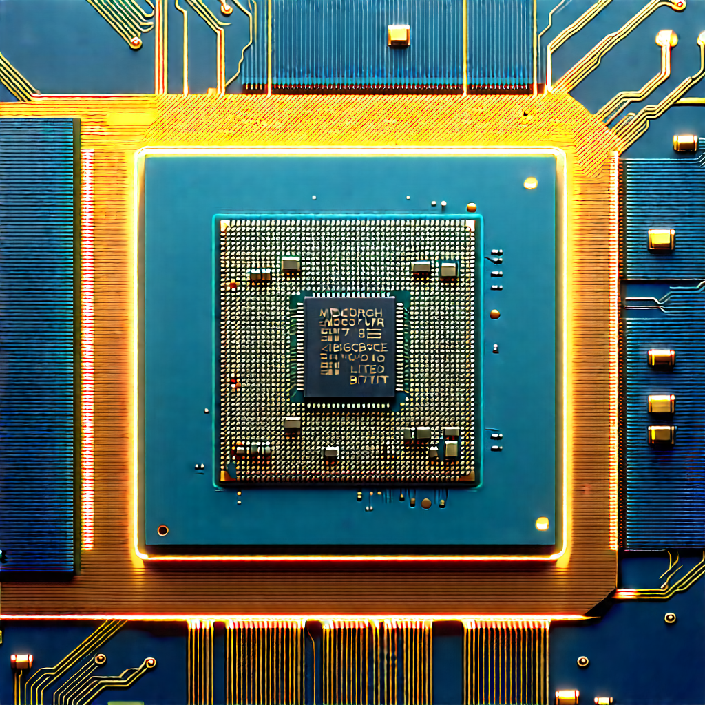 Close-up of microprocessor