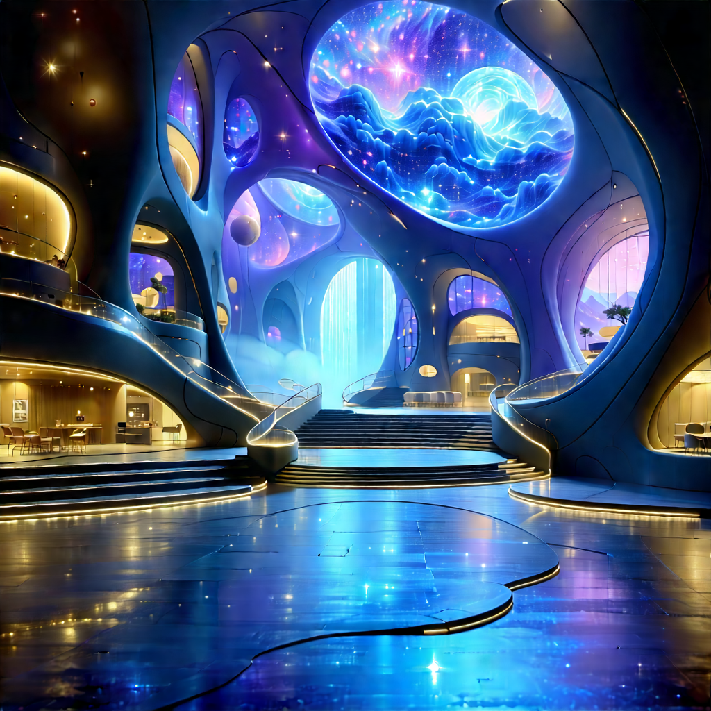 Futuristic Innovation Hub With Image, There