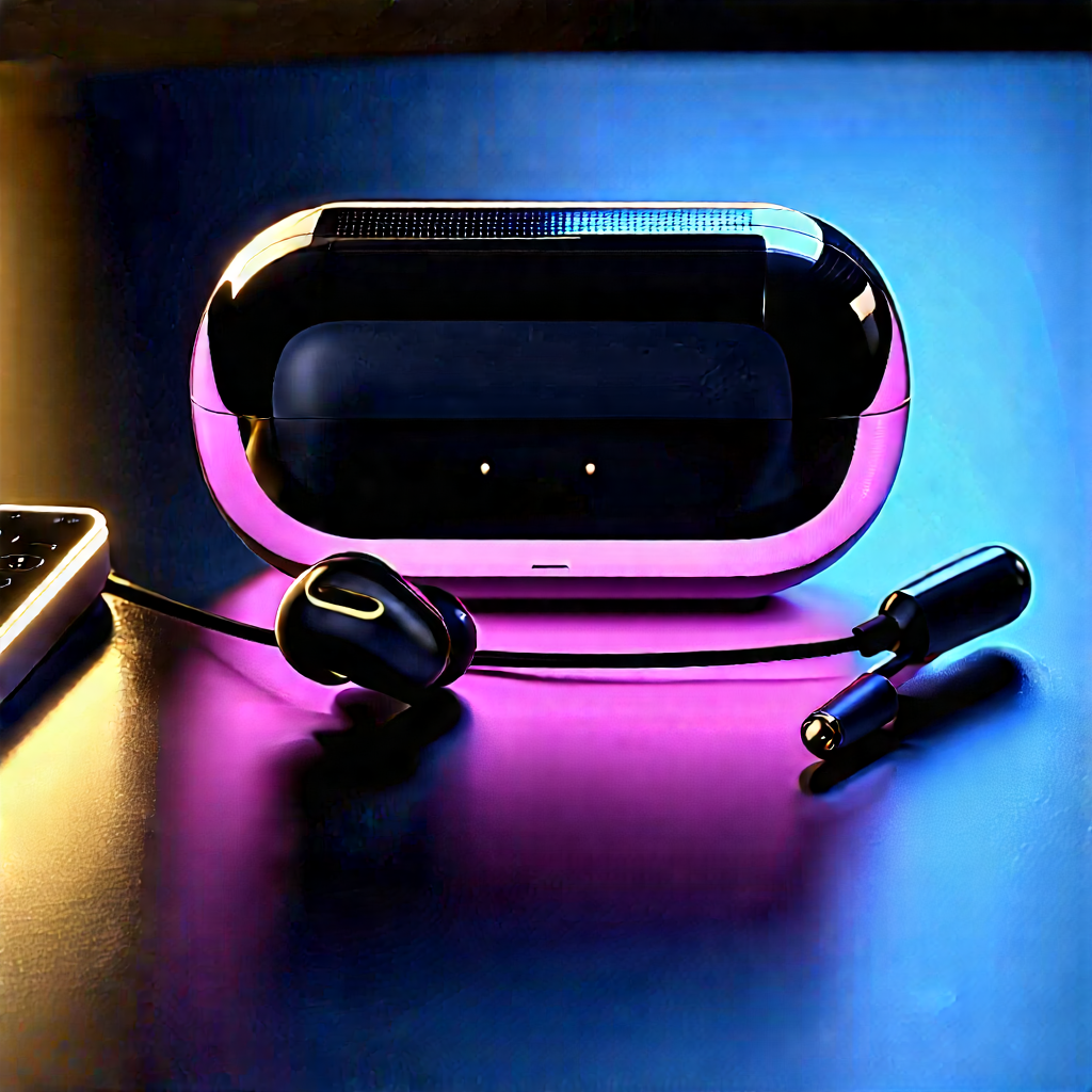 Wireless earbuds with glowing screen