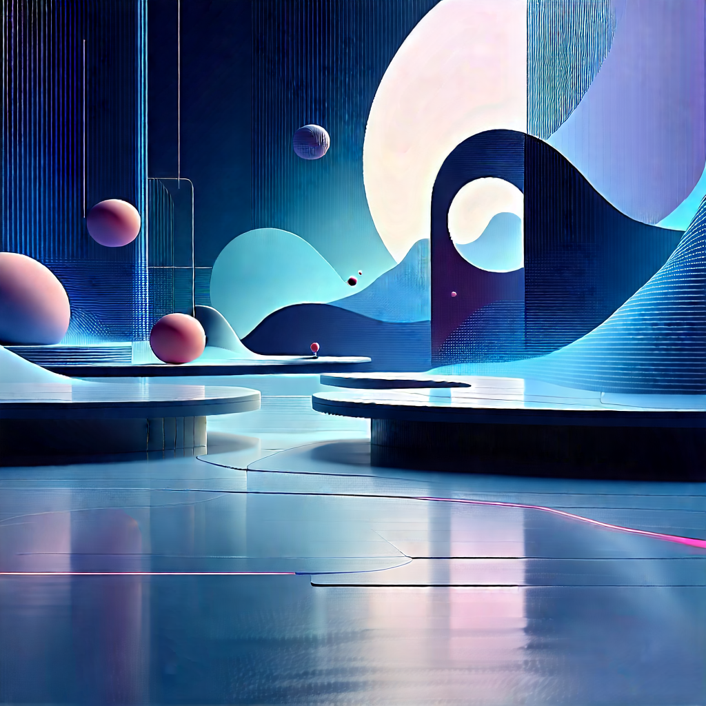 Futuristic Digital Workspace With Image, There