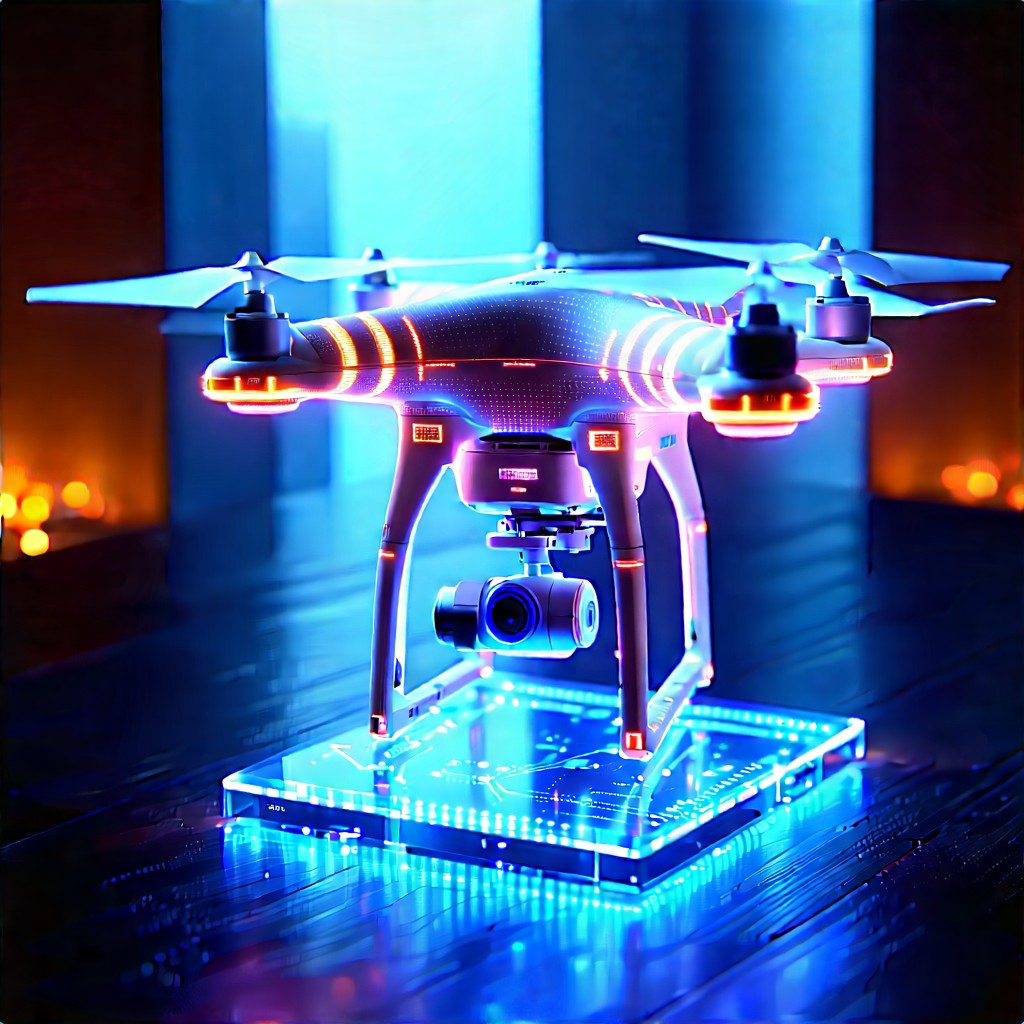 Drone with glowing screen