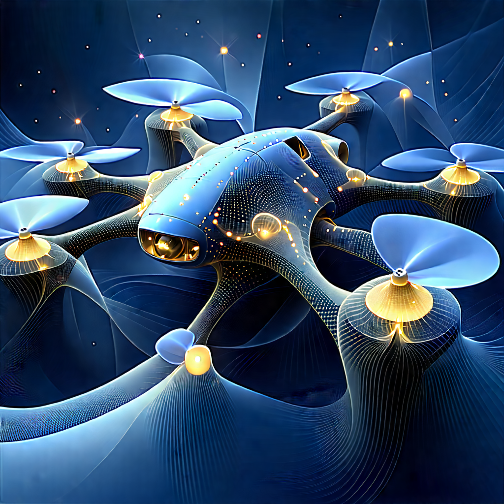 Drone With Data Visualization With Image, There