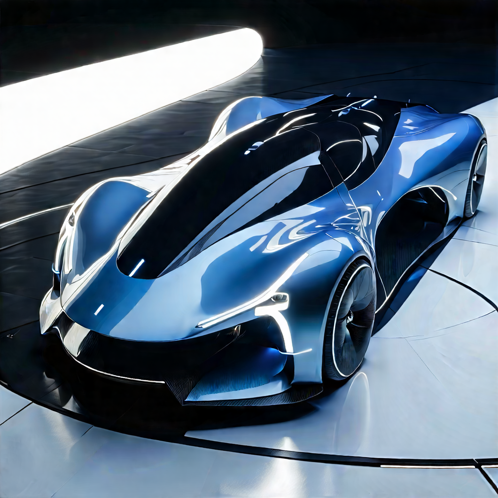 Innovative Electric Vehicle Design With Futuristic Blue