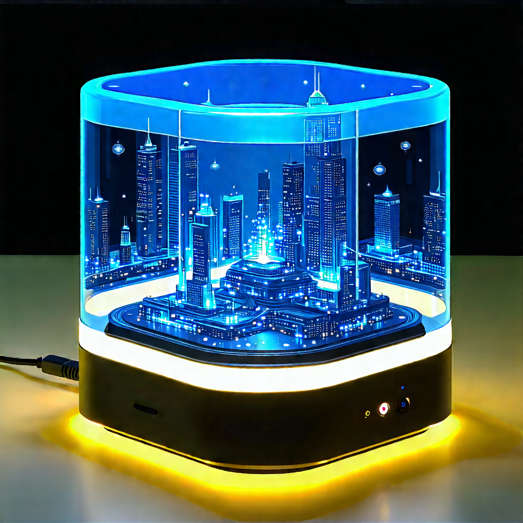 Smart home device with glowing screen