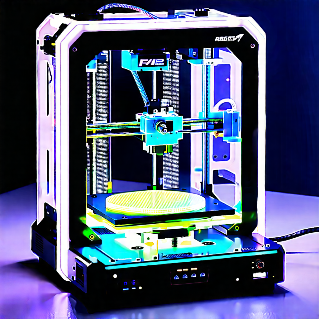 3d printer with neon accents