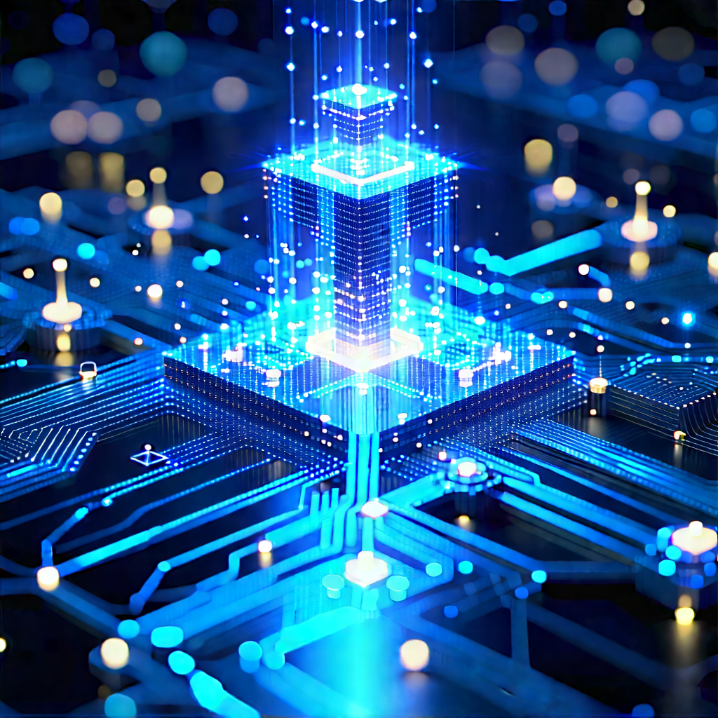 Blockchain Network Visualization With Blue White