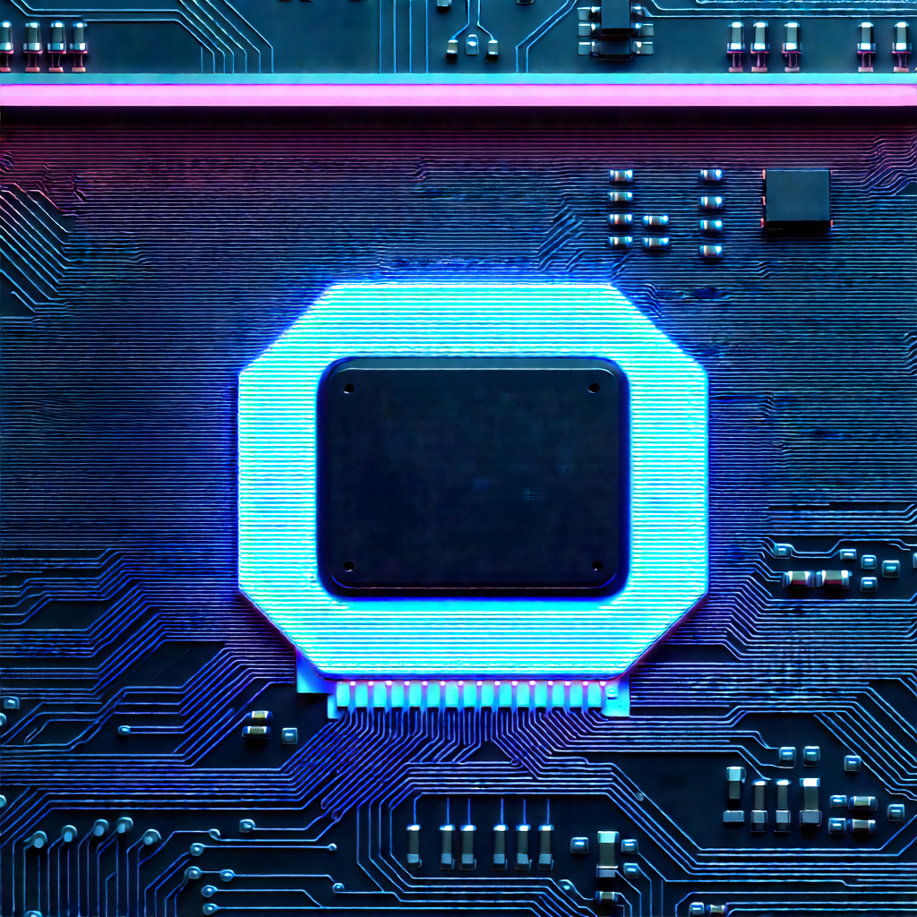Circuit board with neon accents