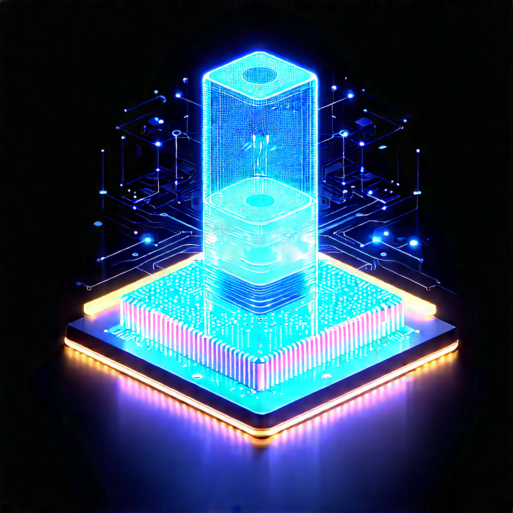 Quantum computer with neon accents