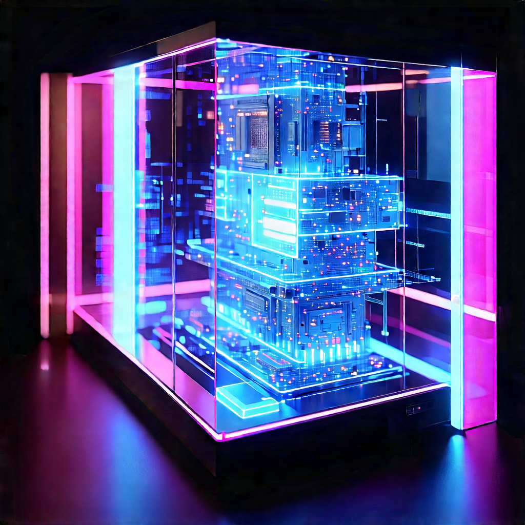 Quantum computer with neon accents