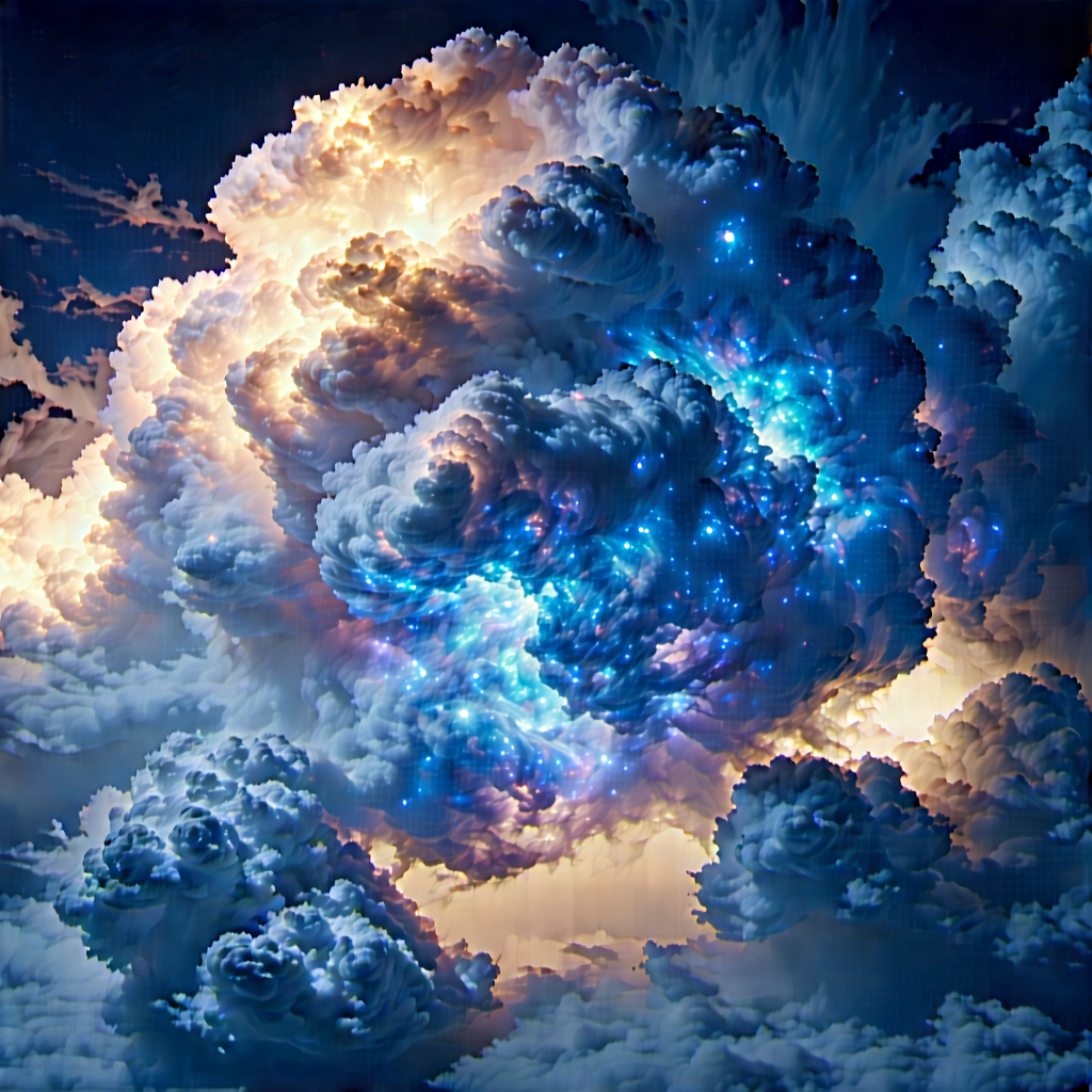 Cloud Computing Visualization With Large, Colorful