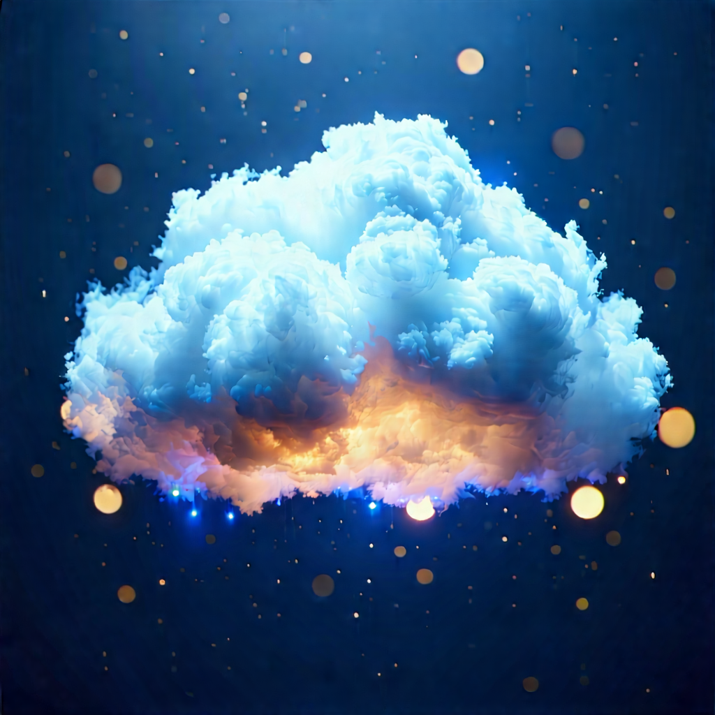 Cloud Computing Visualization With Large, Blue