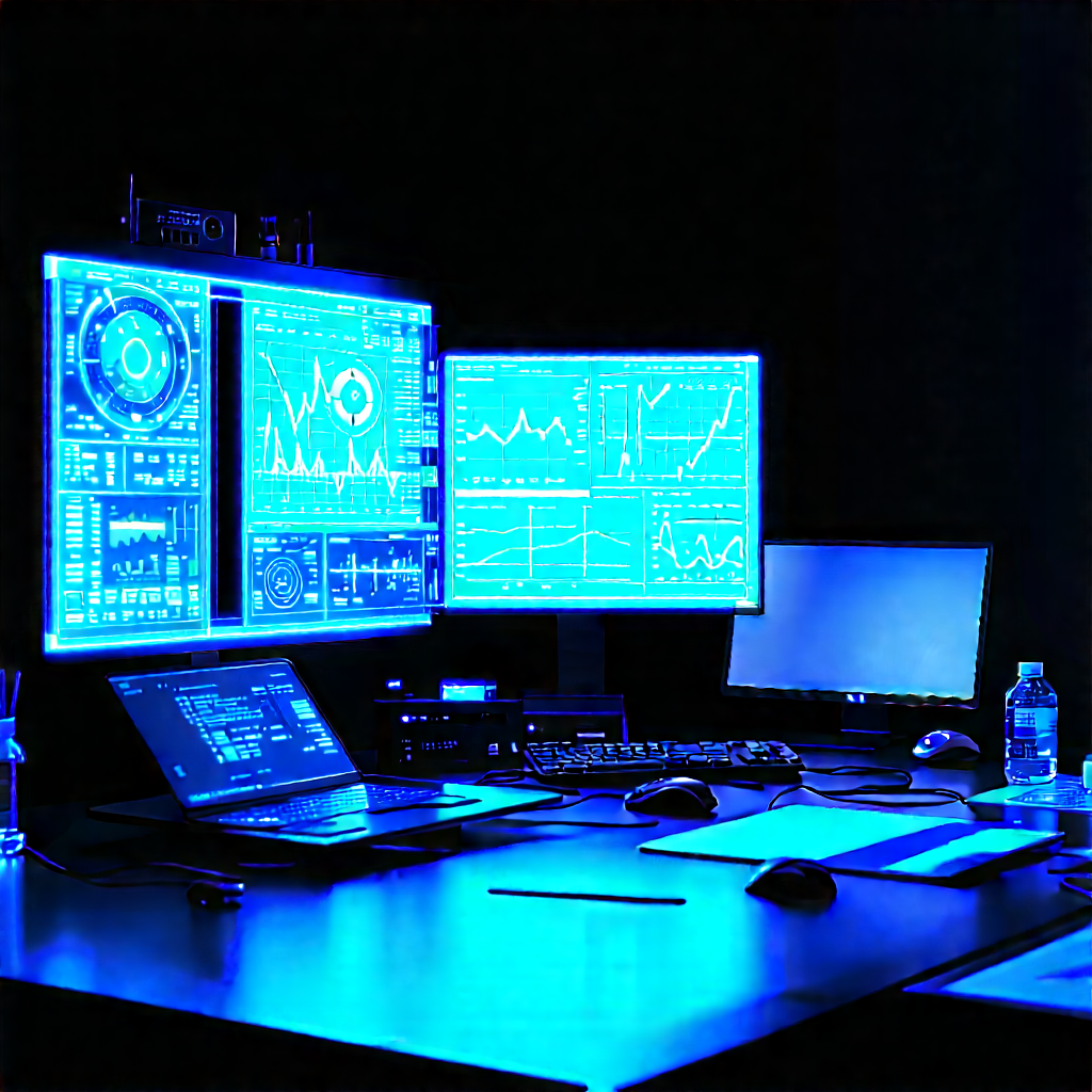 Healthcare Technology In Tech Office With Computer Desk