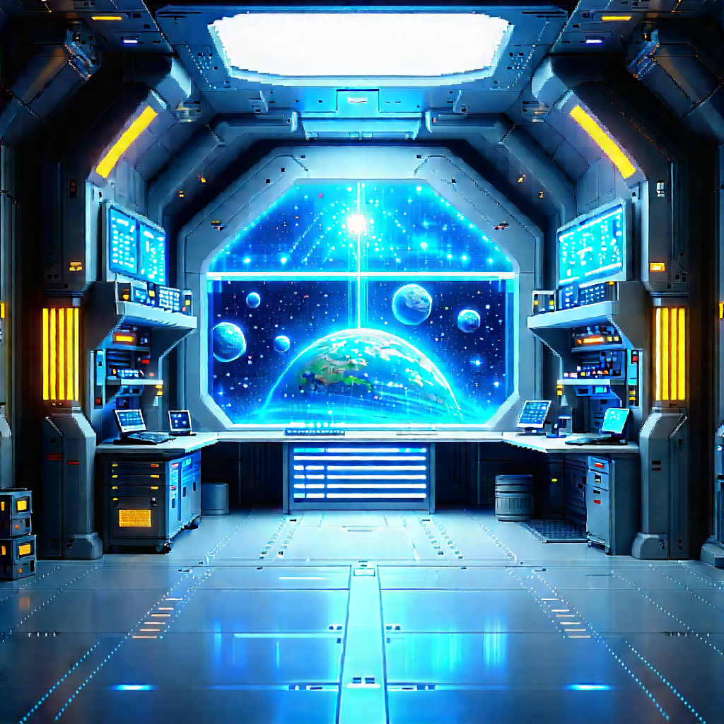 Futuristic Research Laboratory With Image, There