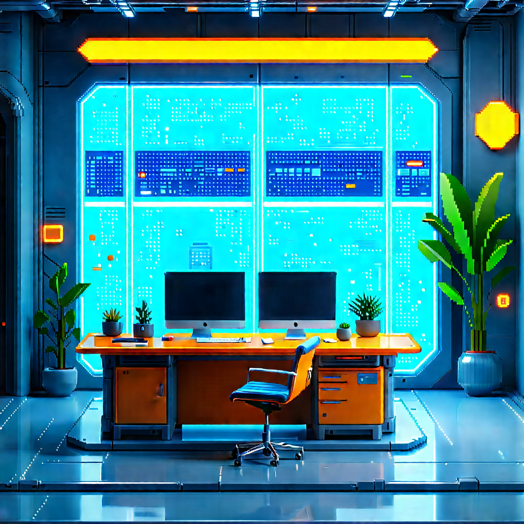 Futuristic Tech Startup Office With Image, There