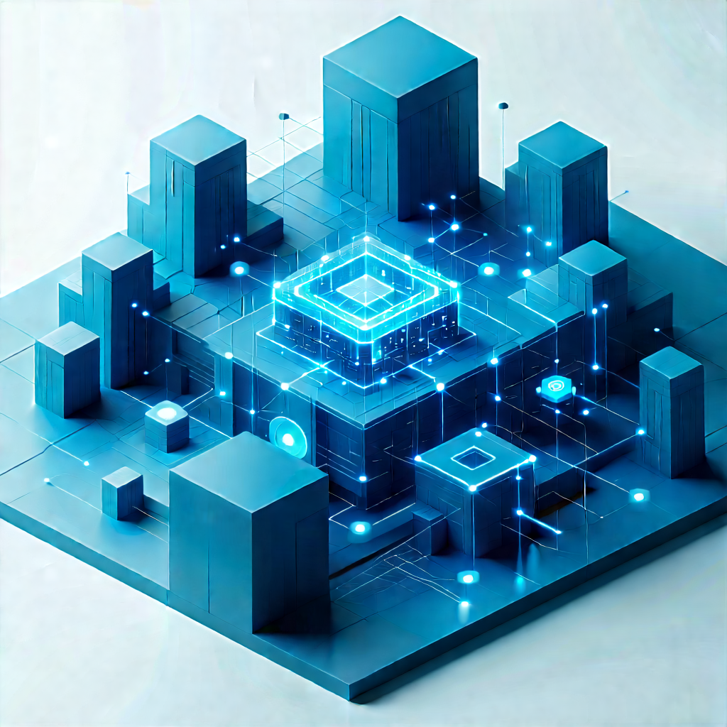 Blockchain Network Visualization With Blue White