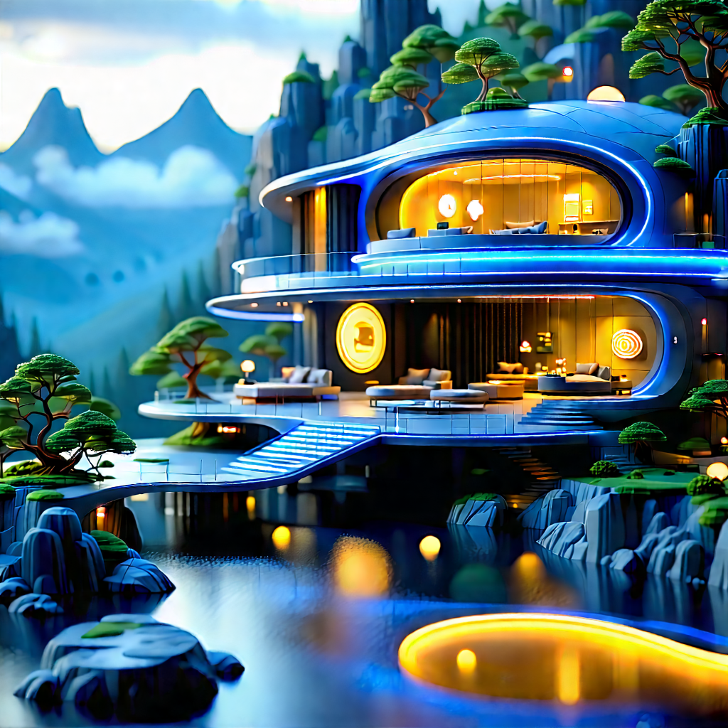 (futuristic:1.37) Smart Home With Computer-generated (cgi)