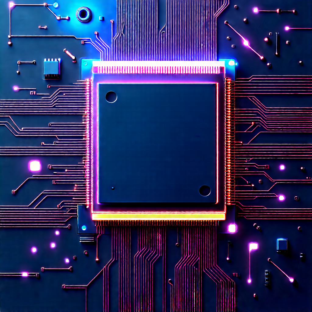 Microchip with neon accents