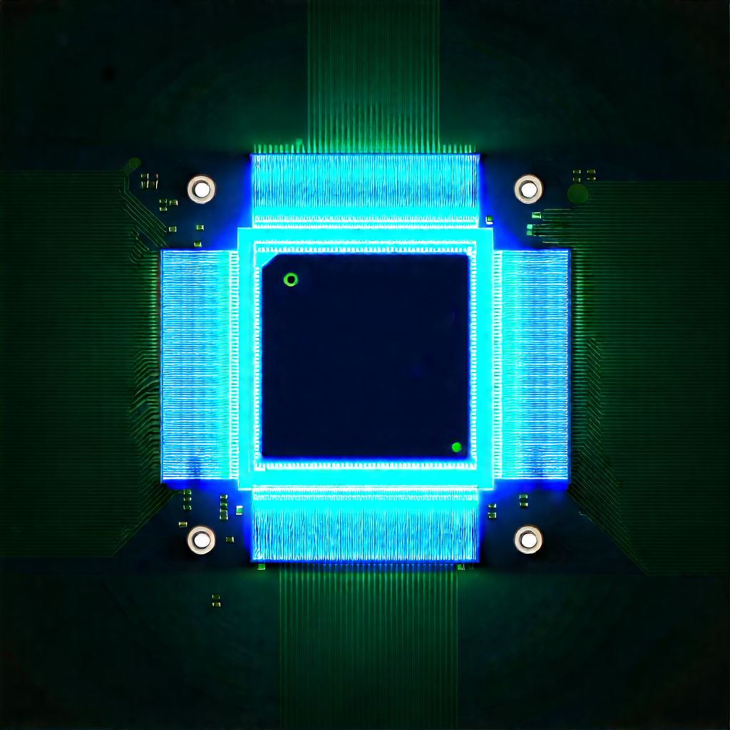 Microchip with neon accents