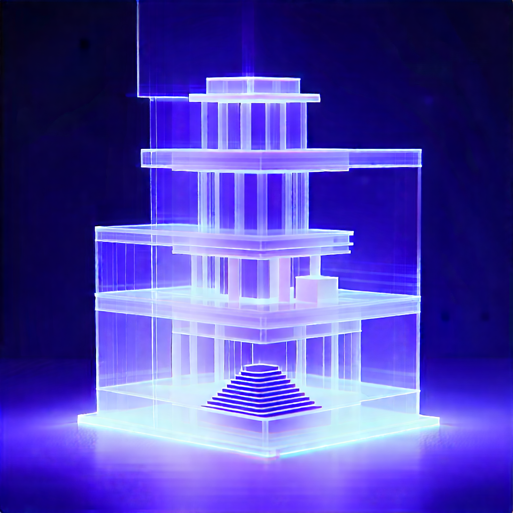 3d Printer With Holographic Projection With Large, Blue,