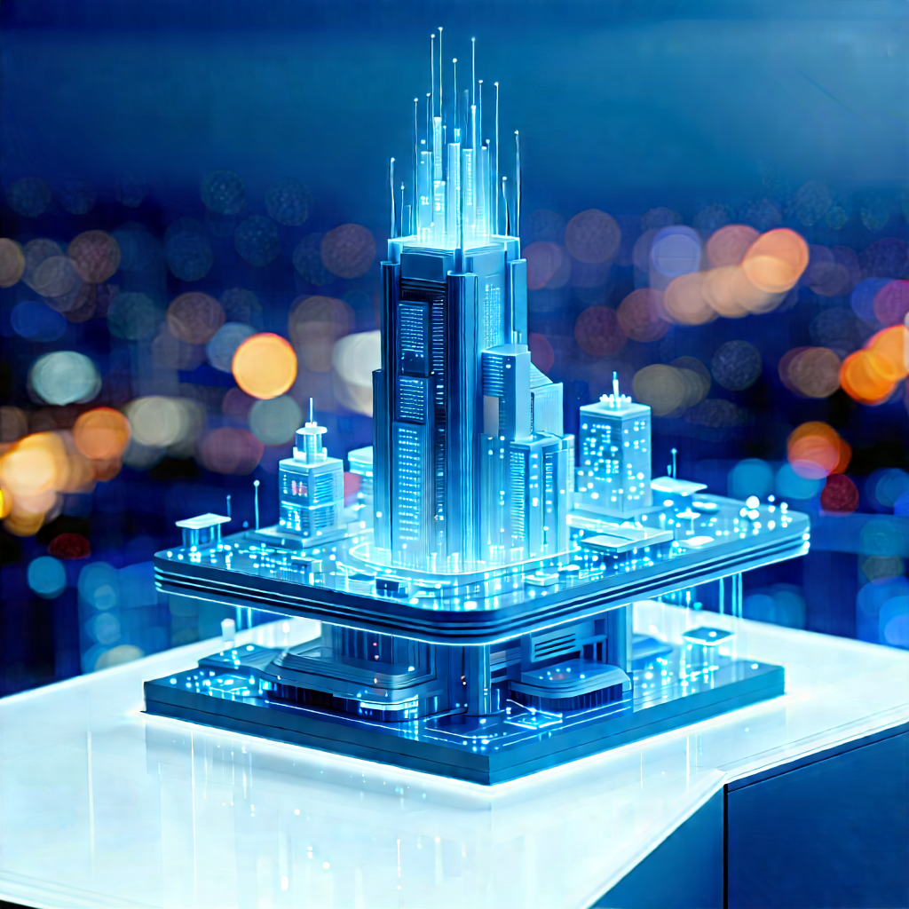 (futuristic:1.14) Tech Startup Office With Futuristic Cityscape