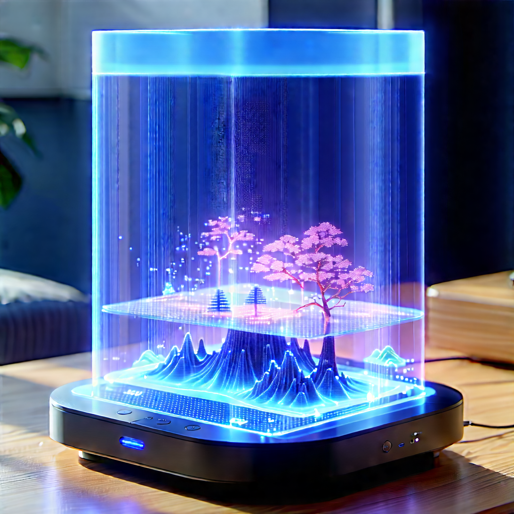 Smart home device with holographic display