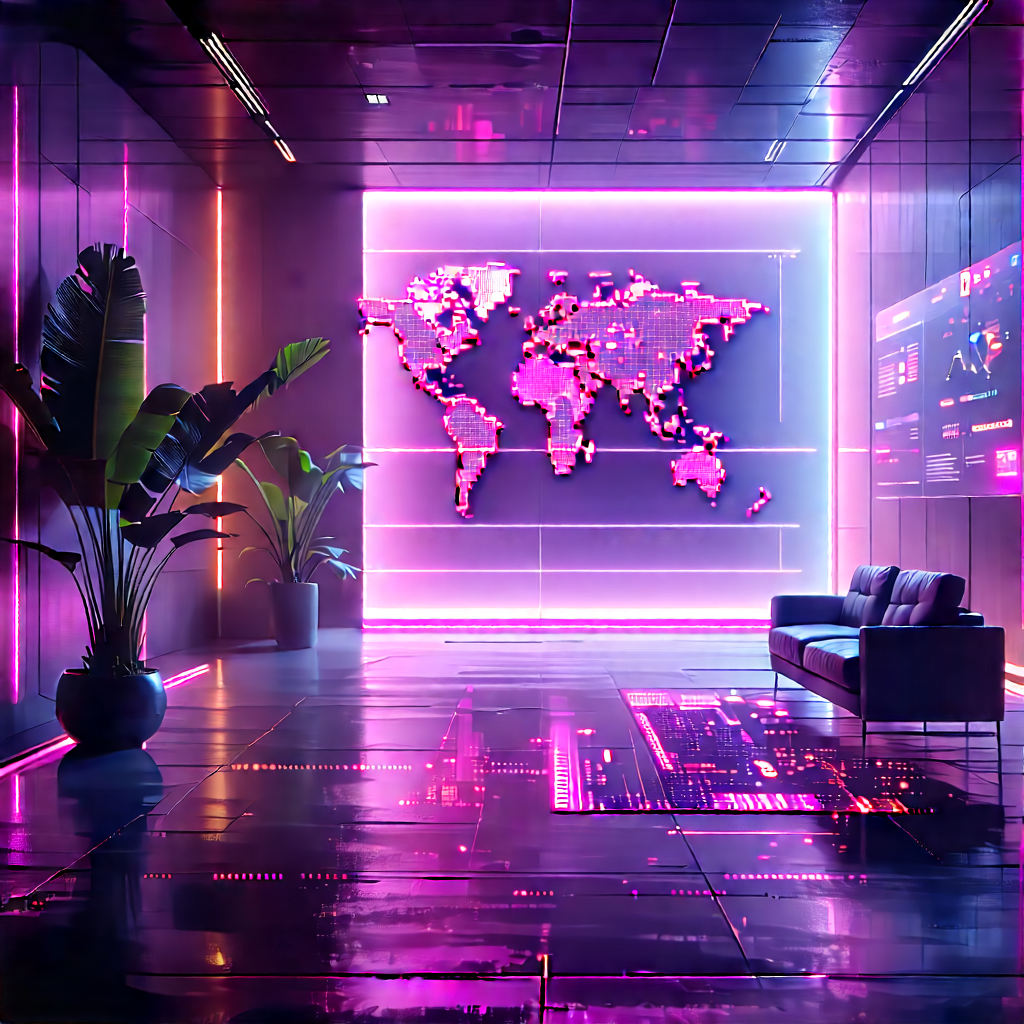 Futuristic Tech Startup Office With Image, There