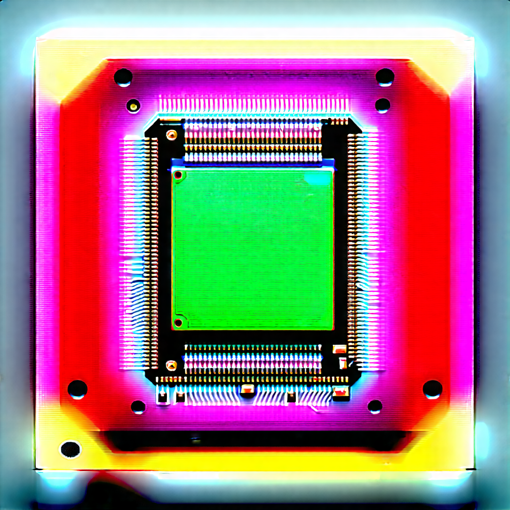 Microchip with neon accents