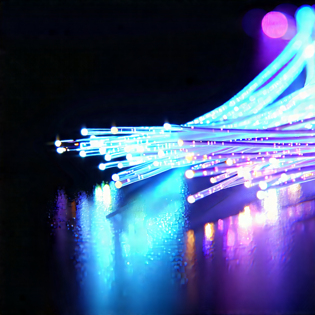 Close-up Of Fiber Optic Cables With Close-up Blue