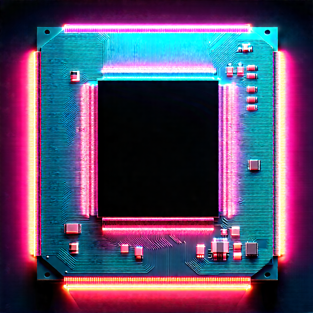 Microchip with neon accents