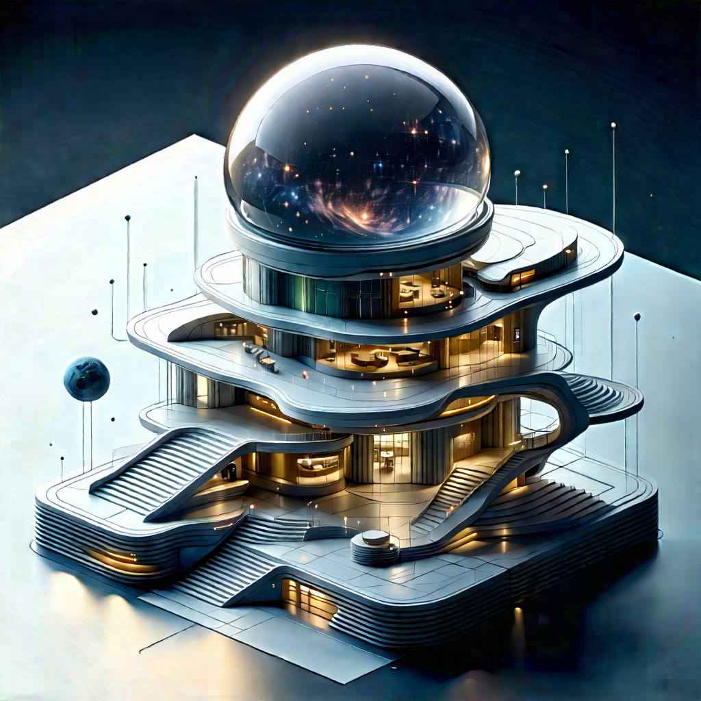 (futuristic:1.12) Innovation Hub With Image, There