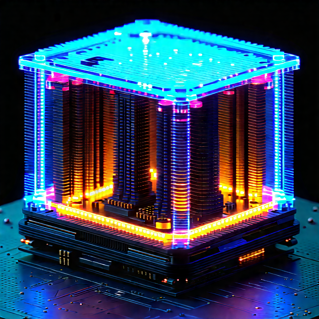 Quantum computer with neon accents