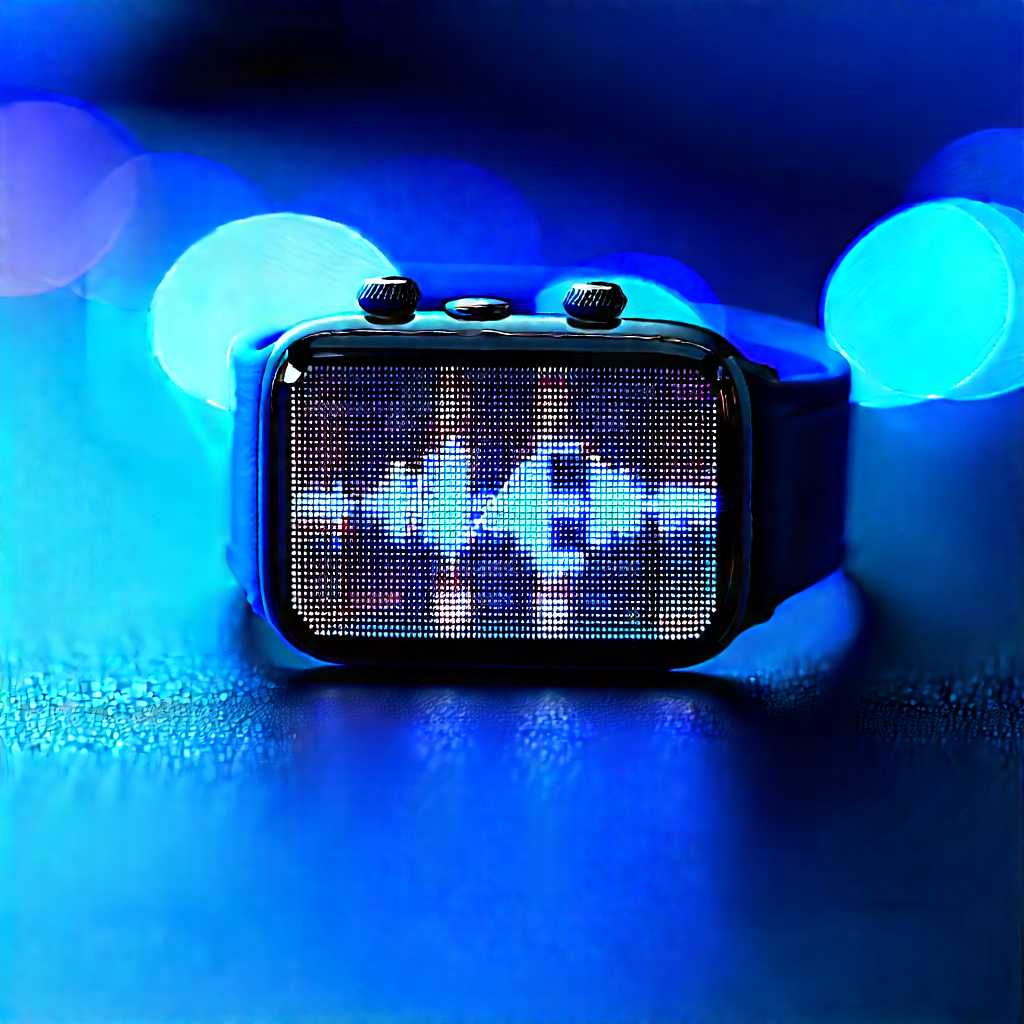 Smart Watch With Holographic Display With Blue Watch