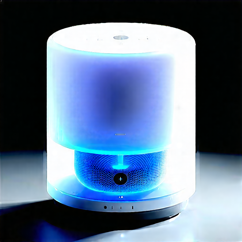 Smart Home Device With Digital Artwork With Small White