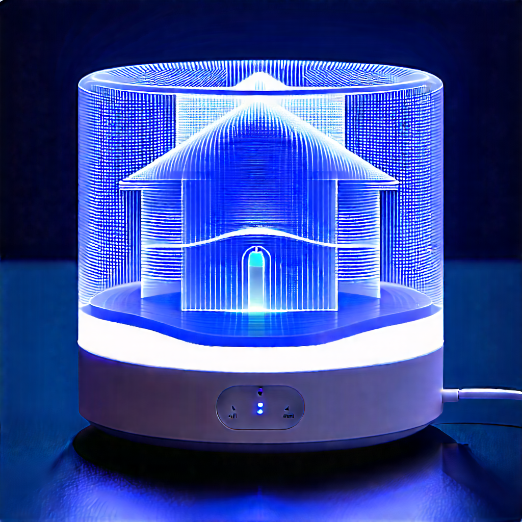 Smart home device with glowing screen