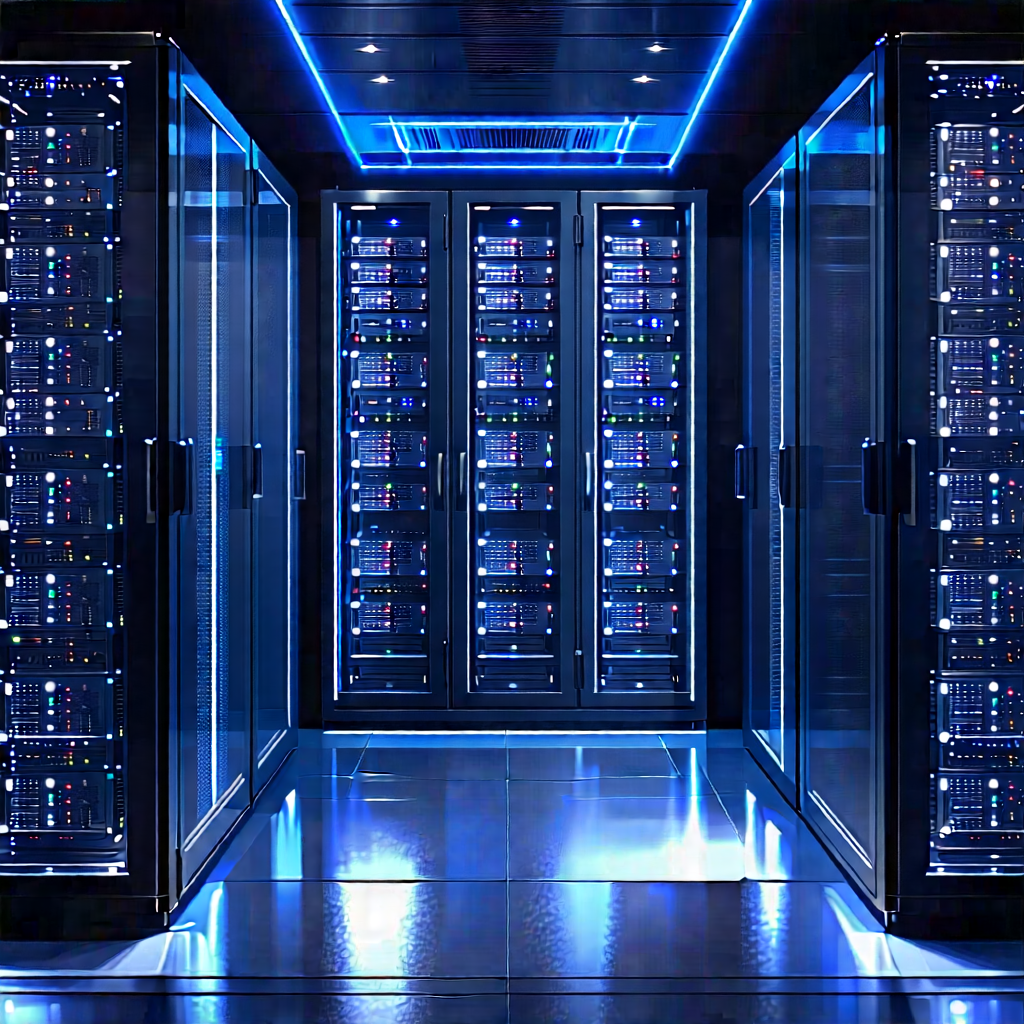 Server Rack With Laser Scanning With Large Room