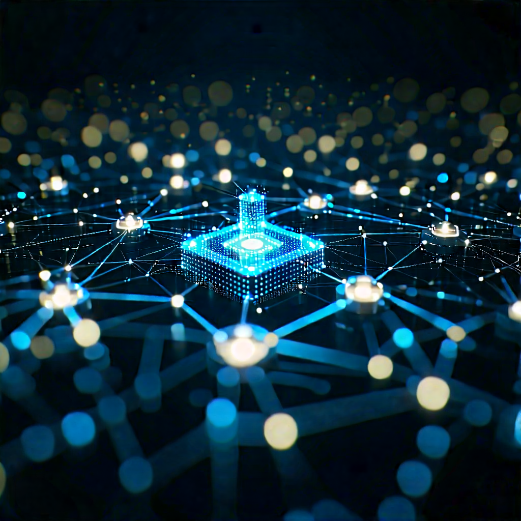 Blockchain Network Visualization With Blue White