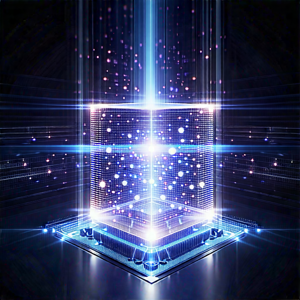 Quantum Computer With Holographic Projection With Image, There