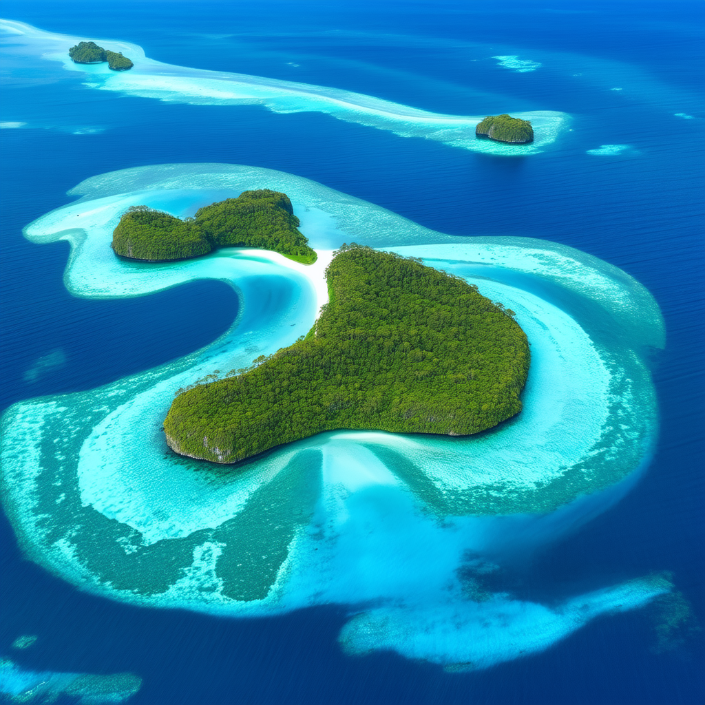 Nature Commercial Photography: Aerial View Of Coastal Islands With Beautiful Tropical