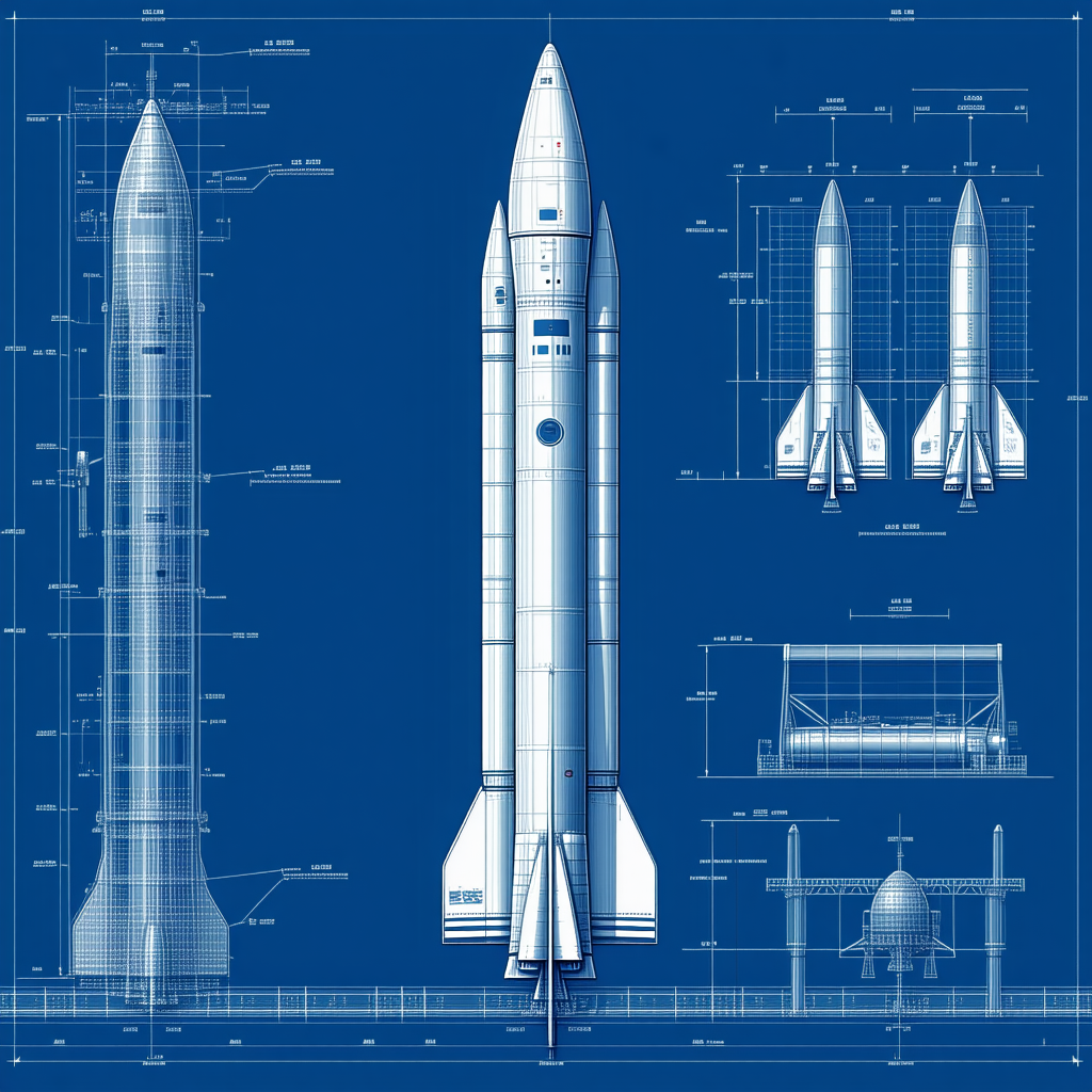 blue illustration rocket