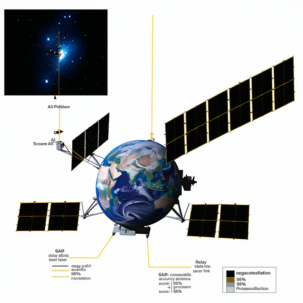A Large Satellite With A Globe Of The Earth On It