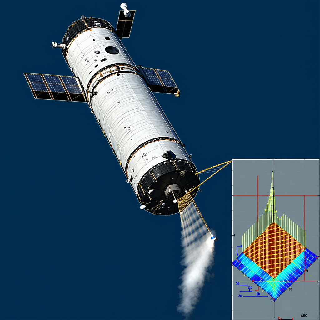 A Large Spacecraft Is Shown In The Image, With A Blue Sky Background