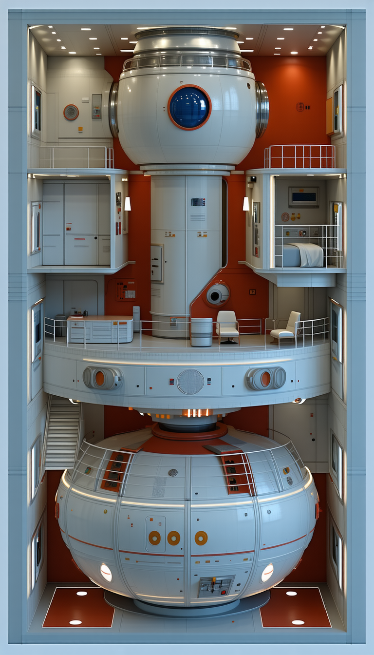 A Large, Futuristic Space Station Is Shown In A Three-dimensional View
