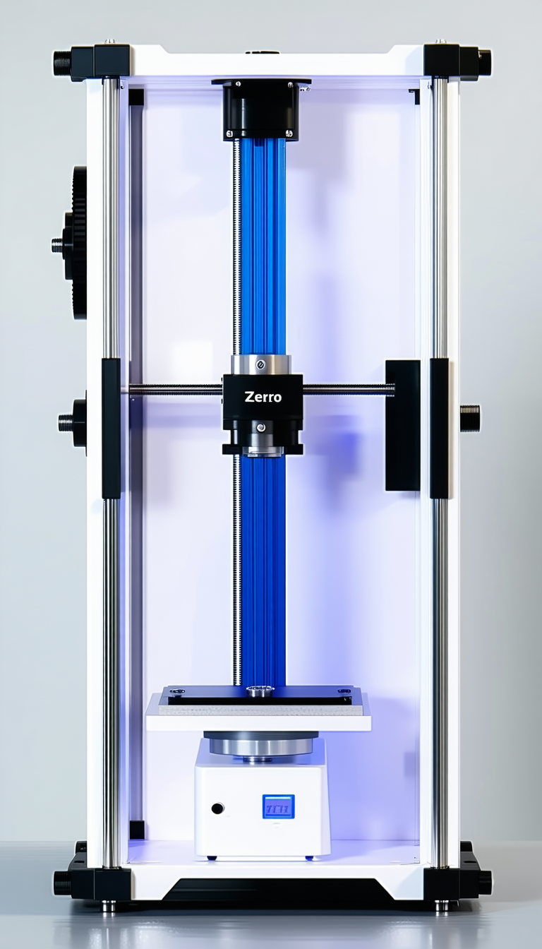 A Blue And White Machine With A Blue Rod On Top Of It