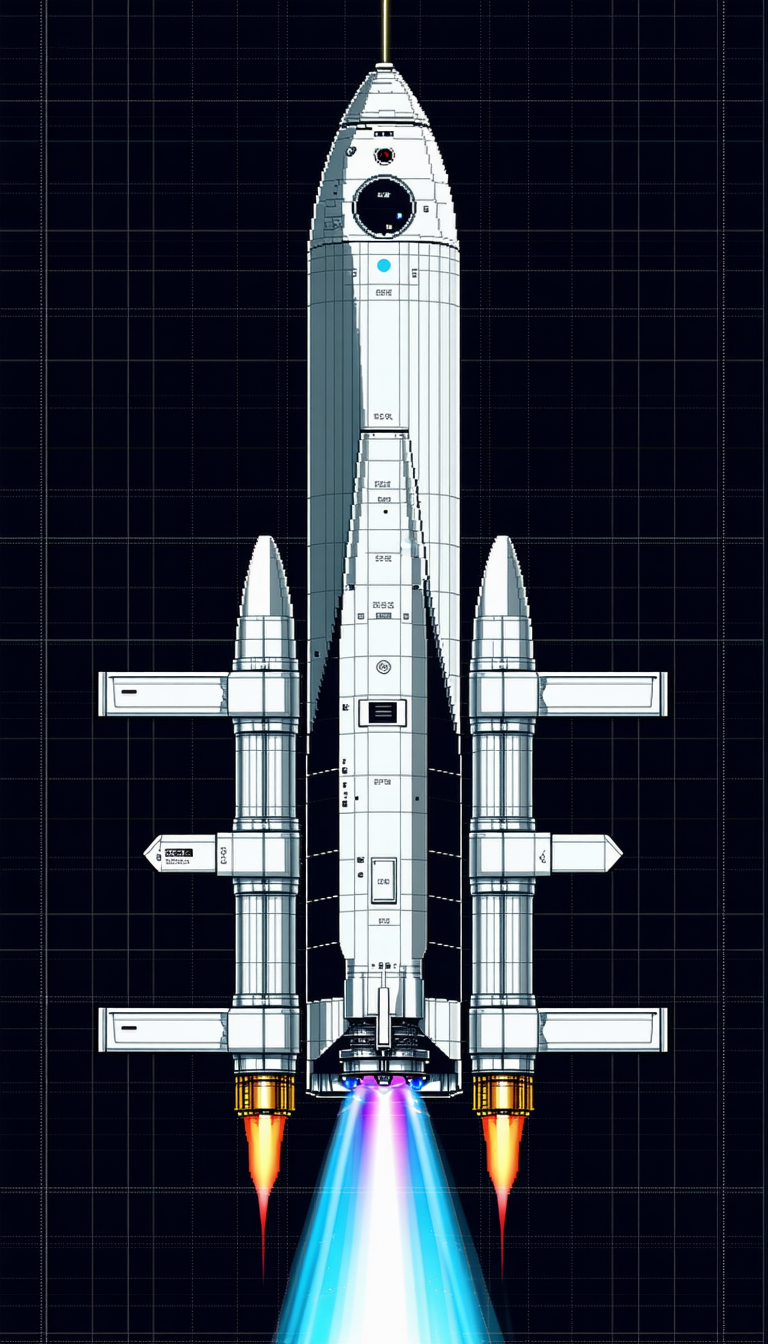 The Image Is A Blueprint Of A Space Shuttle, Showing The Various Components Of The Spacecraft