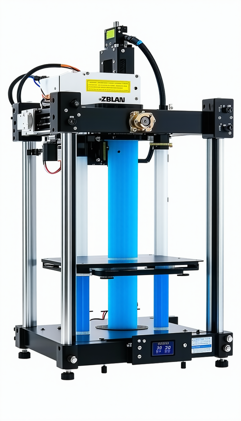 A Blue Plastic Object Is Being Printed On A 3d Printer