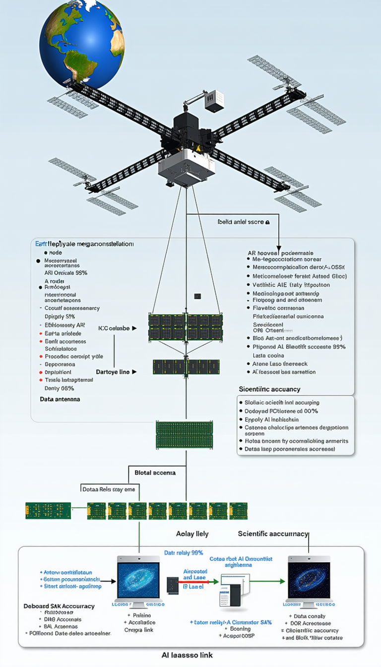 The Image Is A Diagram Showing The Different Components Of A Satellite