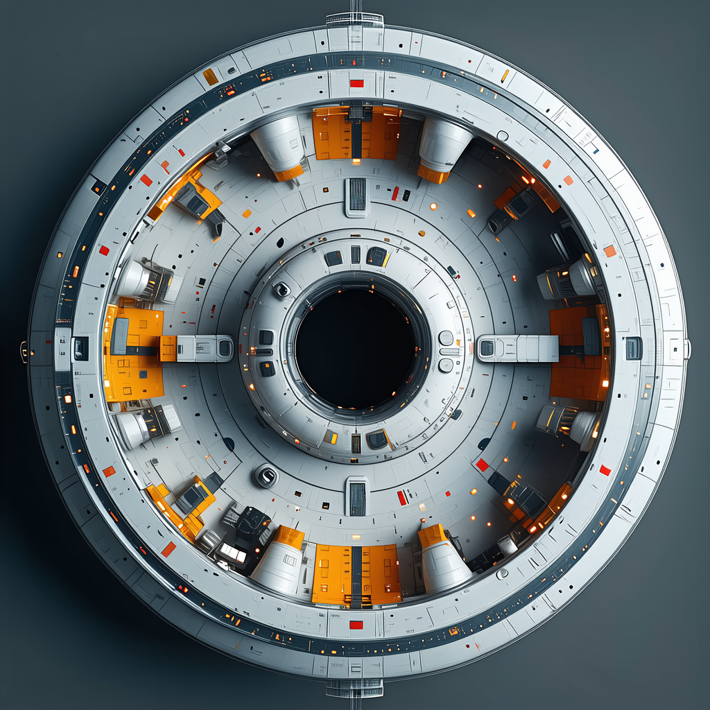 A Large, Round, And Gray Spacecraft Is Shown In A Close-up View