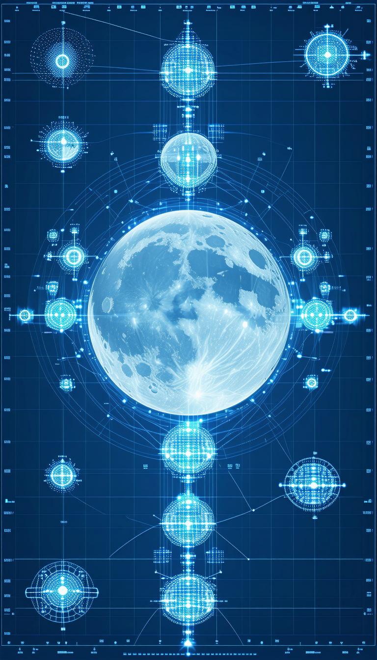 A Blue And White Moon With A Blue Background